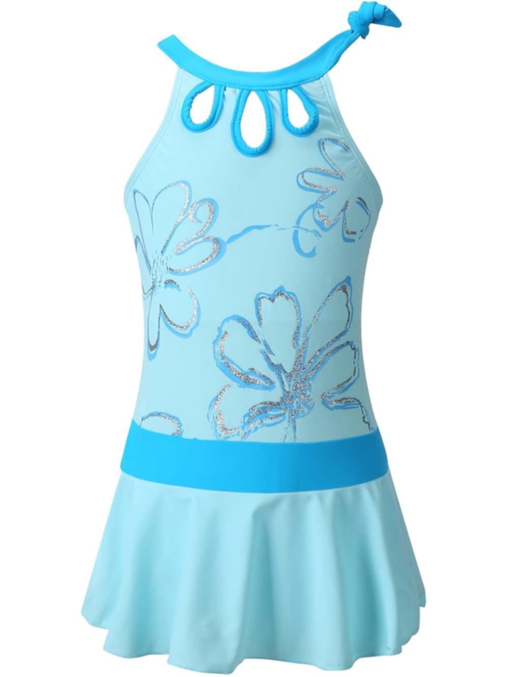 Girls Chrysea One Piece Swimsuit Size 12 Blue Floral